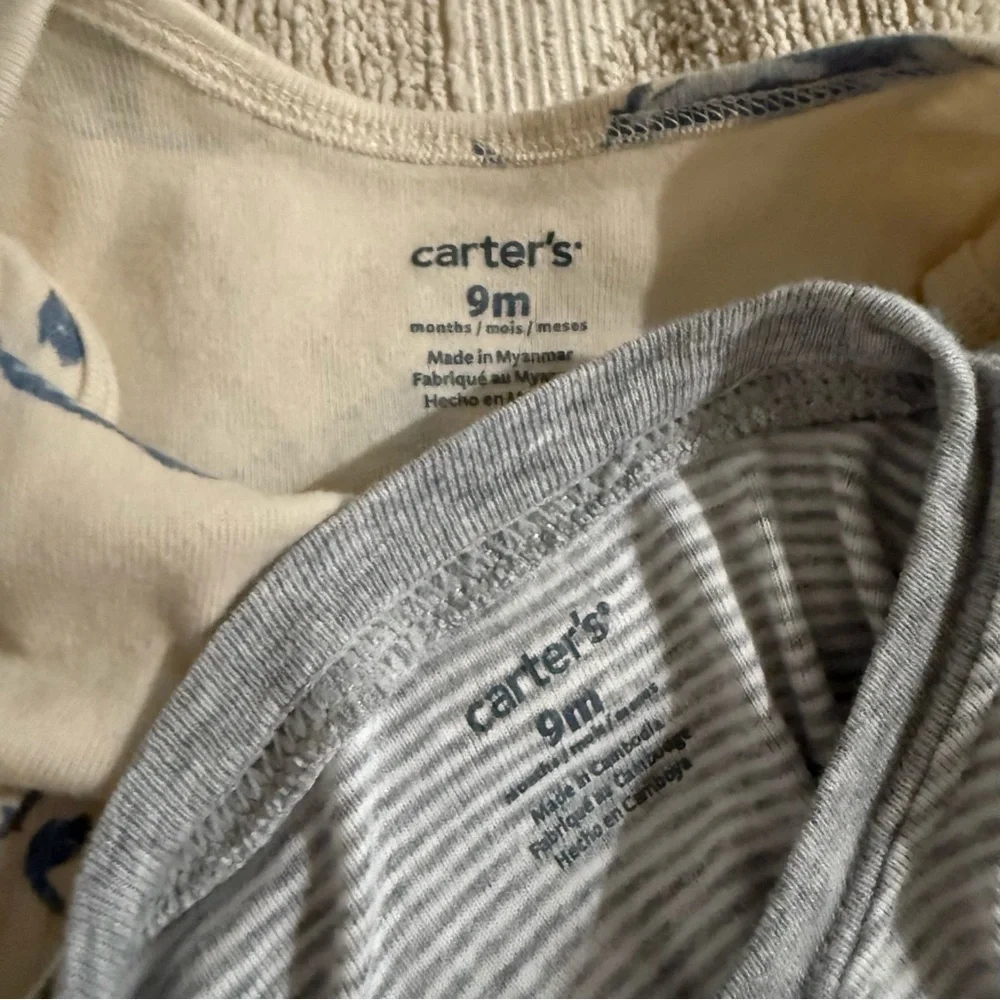 Cute Carters Baby Onesie lot 7 items football pandas spring summer fall 9months